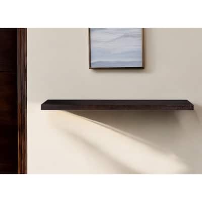 HomeRoots 75" Espresso Wooden Wall Mounted Floating Shelf