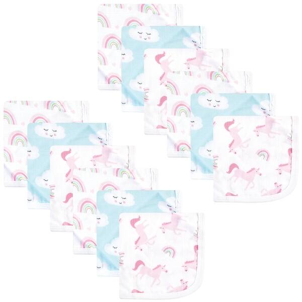 slide 1 of 1, Luvable Friends Baby Girl Muslin Washcloths, Rainbow, One Size - Rainbow - One Size One Size - Rainbow