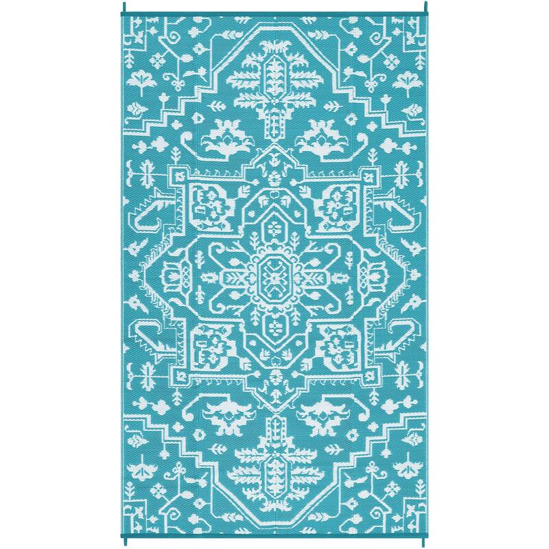 Outdoor Rug Reversible Plastic Straw Rug Outside Outdoor Waterproof Area Rug for Patio Deck Balcony Backyard Beach