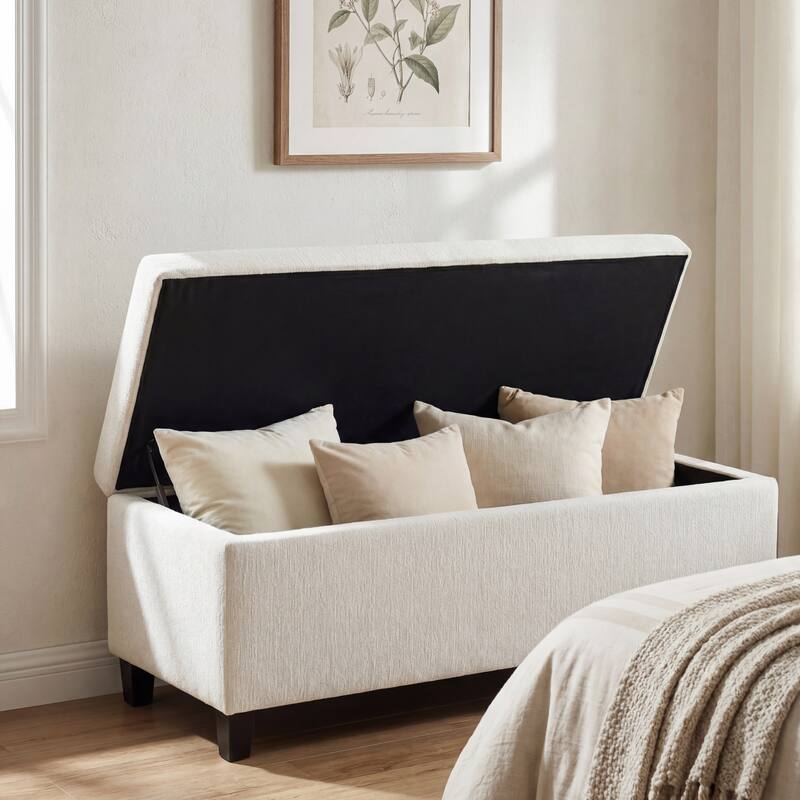 Linfield Boucle Upholstered Storage Ottoman Bench by Christopher Knight Home