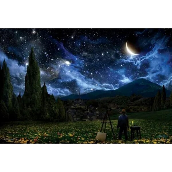 Starry Night by Van Gogh's Art Poster - 36 x 24 Inch - Bed