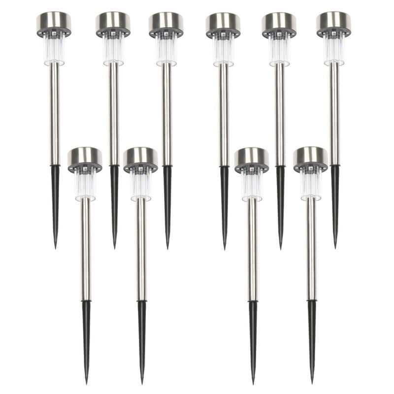 10-Piece 5W High Brightness Solar Power LED Lawn Lamps (Cold White/Warm White/Colorful) - Cold White