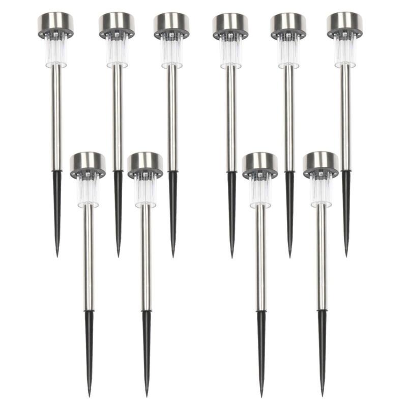10-Piece 5W High Brightness Solar Power LED Lawn Lamps (Cold White/Warm White/Colorful) - Cold White