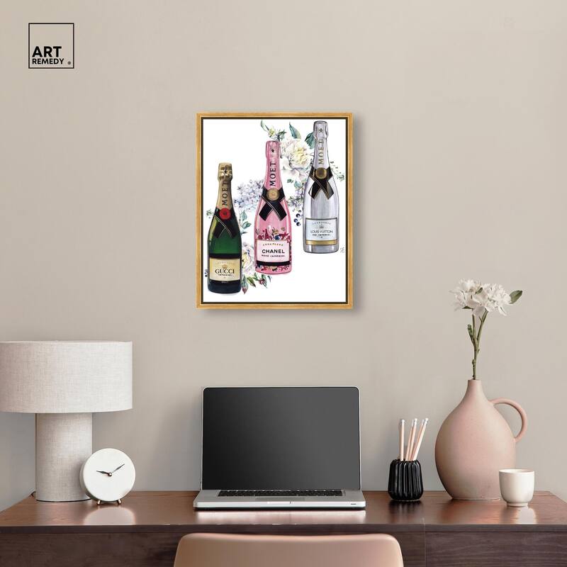 Doll Memories - Champagne Floral Canvas by Art Remedy