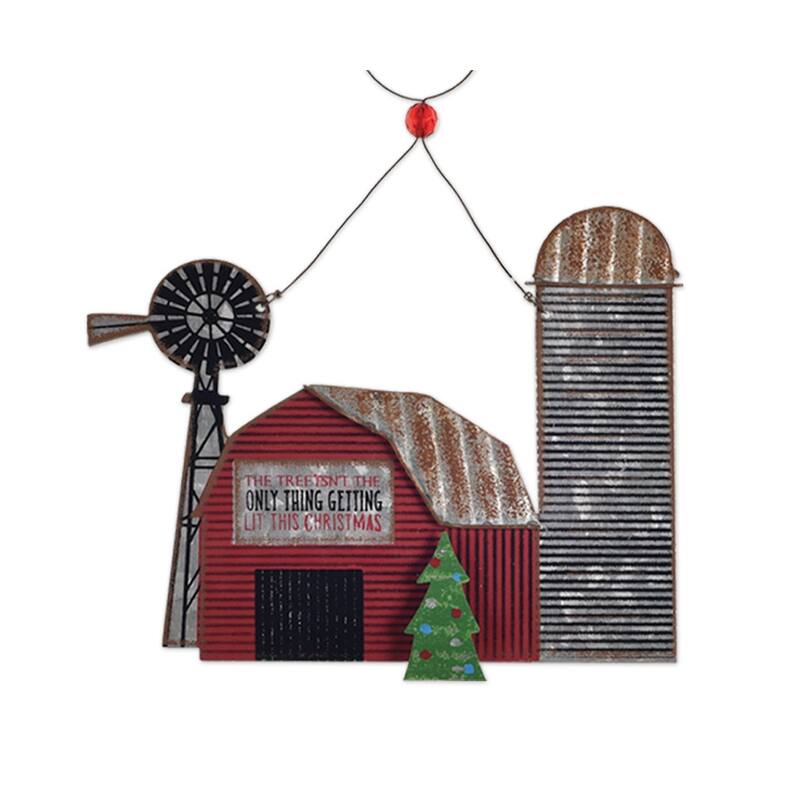 Barn House Ornament, Set of 2