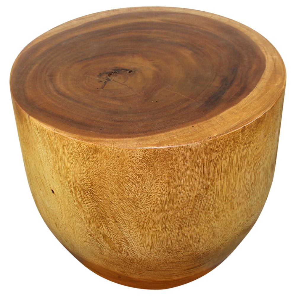 Haussmann® Wood Oval Drum Table 20 in Diameter x 18 in High Oak Oil
