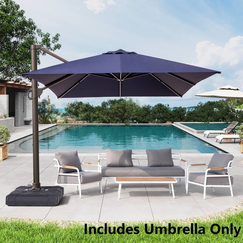 10x12.5 FT Outdoor Patio Cantilever Umbrella 360 Degree Rotation