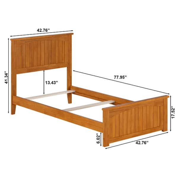 dimension image slide 0 of 5, AFI, Nantucket Foundation Bed with Matching Footboard