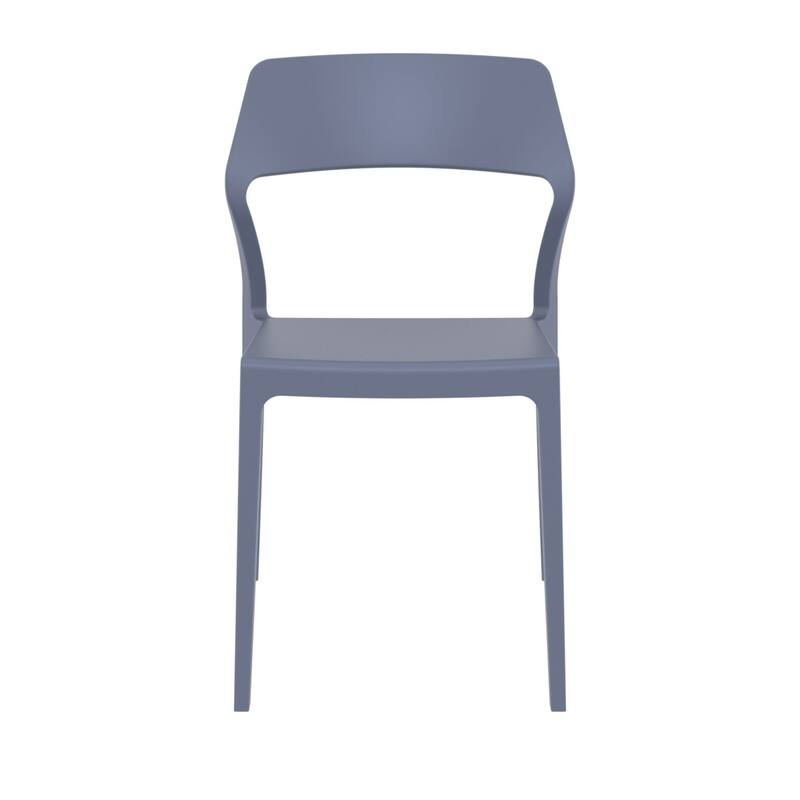 32.75" Gray Solid Patio Dining Chair