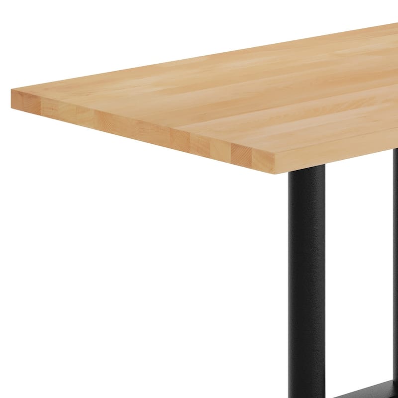 Rectangular Solid Wood Tabletop w/ 27" x 15" Two-Column Dining Height Table Base - 30"W x 48"D x 29.5"H