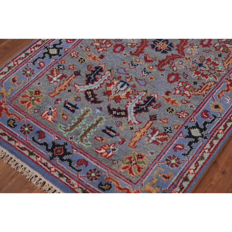 Gray Heriz Serapi Indian Rug Handmade Wool Carpet - 2'11" x 5'0"