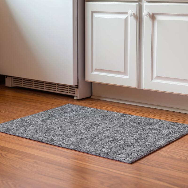 Premium Washable Super Soft Floral Mayfield Rug - Gray - 1' 8" x 2' 6" - Rectangle