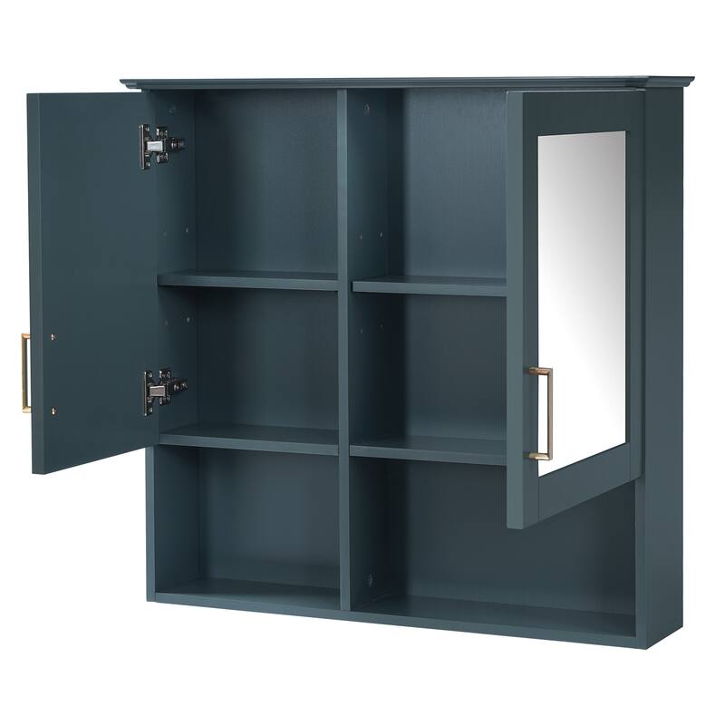 2-in-1 Bathroom Mirror Cabinet, 30 inch Wall Mounted Medicine Cabinet with Adjustable Shelves & Soft Close Doors