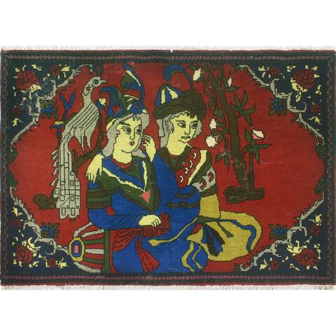 Noori Rug Fine Vintage Distressed Wahida Rust/Navy Runner - 2'2" x 3'1"