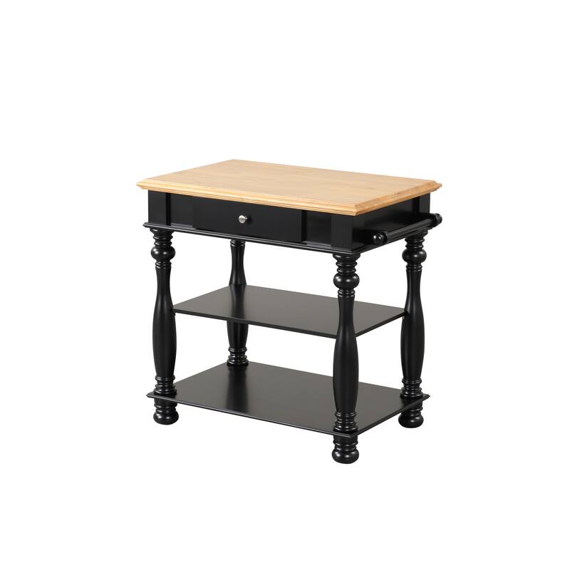 Black Kitchen Island(no include stool) - Black