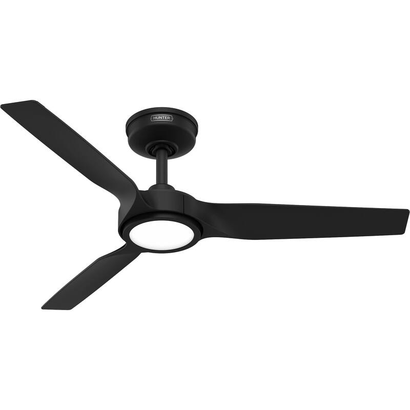 Hunter ZenTech Indoor / Outdoor 3-Blade Smart Ceiling Fan w/ LED Light and Handheld Remote - Modern & Contemporary.