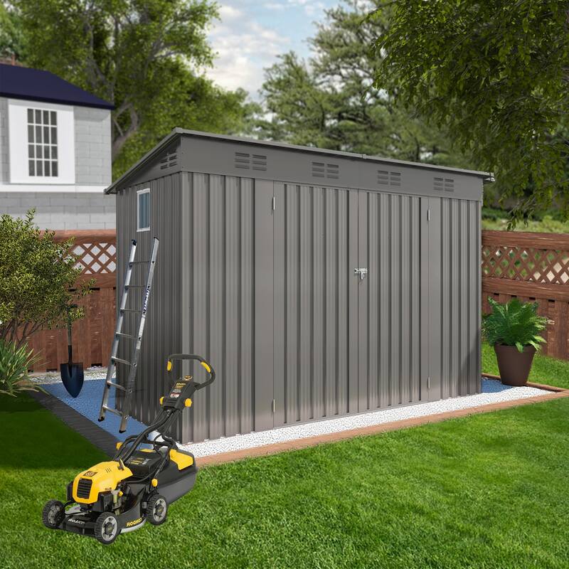 4x9FT Outdoor Storage Shed - Grey