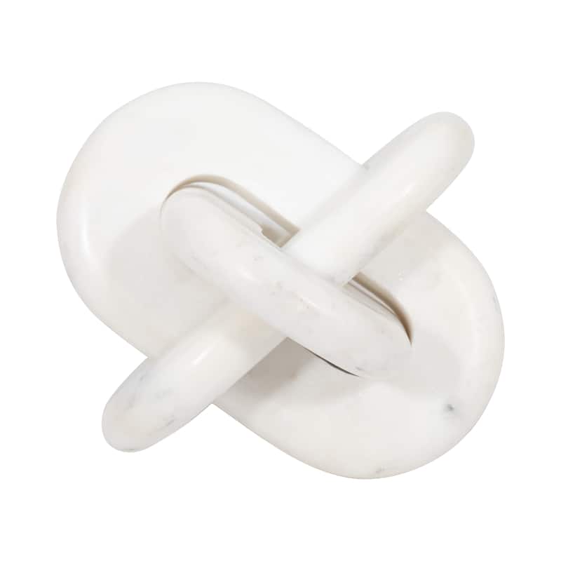 Sagebrook Home Neutral Modern Marble Oval 6" Knot Decor - 6" x 6" x 6"