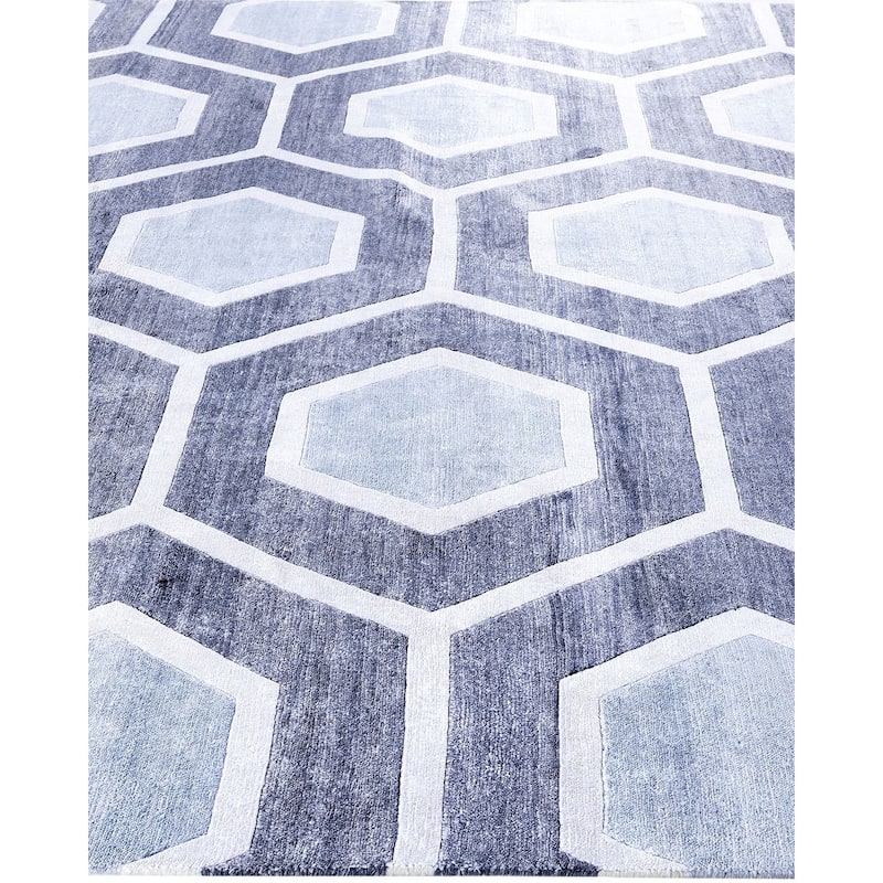 Modern One-of-a-Kind Hand-Knotted Area Rug, Gray - 8' 3" x 10' 2"
