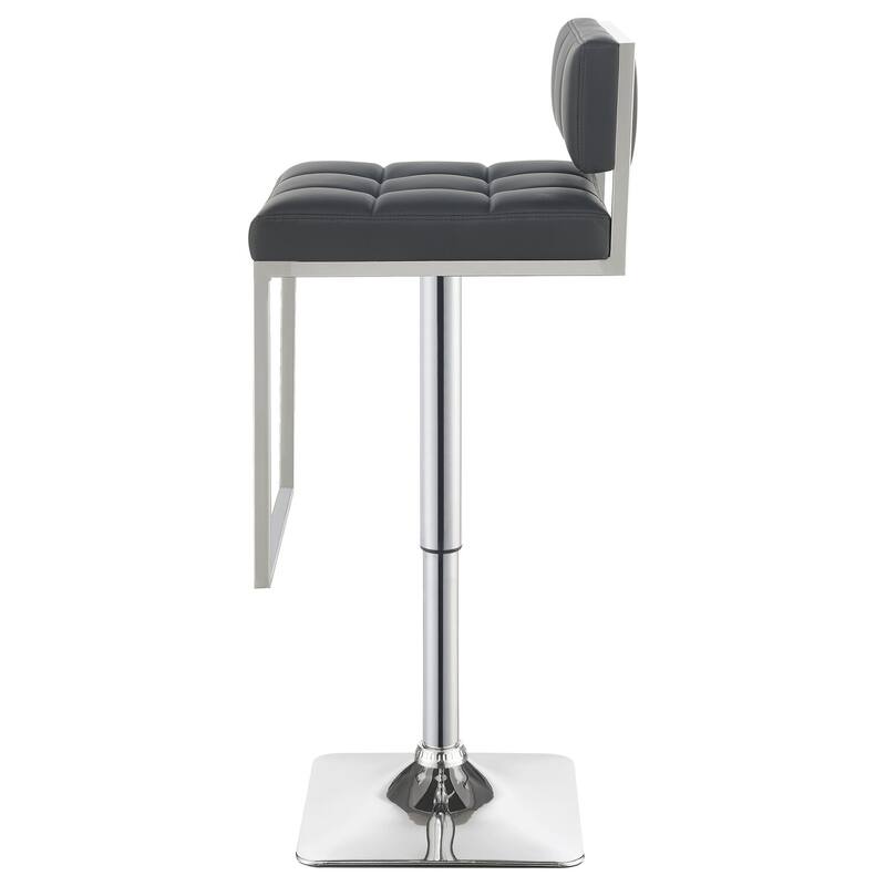 Adjustable Barstool with Backrest, Modern Kitchen Counter Stools with Chrome Finish and Contemporary Swivel Design