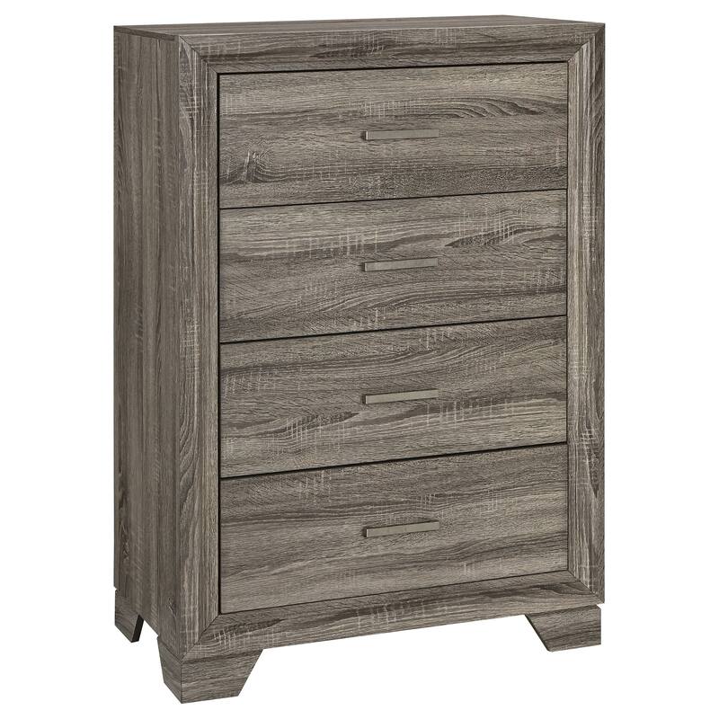 Wright 4-drawer Chest of Drawers Brown Oak - Brown Oak
