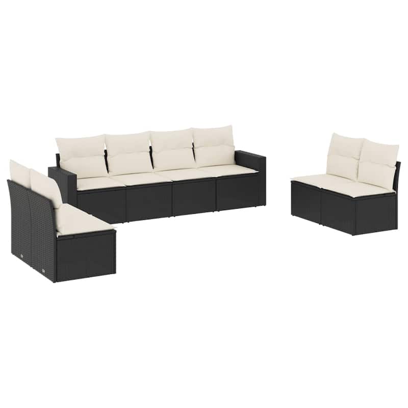 vidaXL Garden Sofa Set 9 Piece with Cushions Outdoor Sofa Couch Poly Rattan