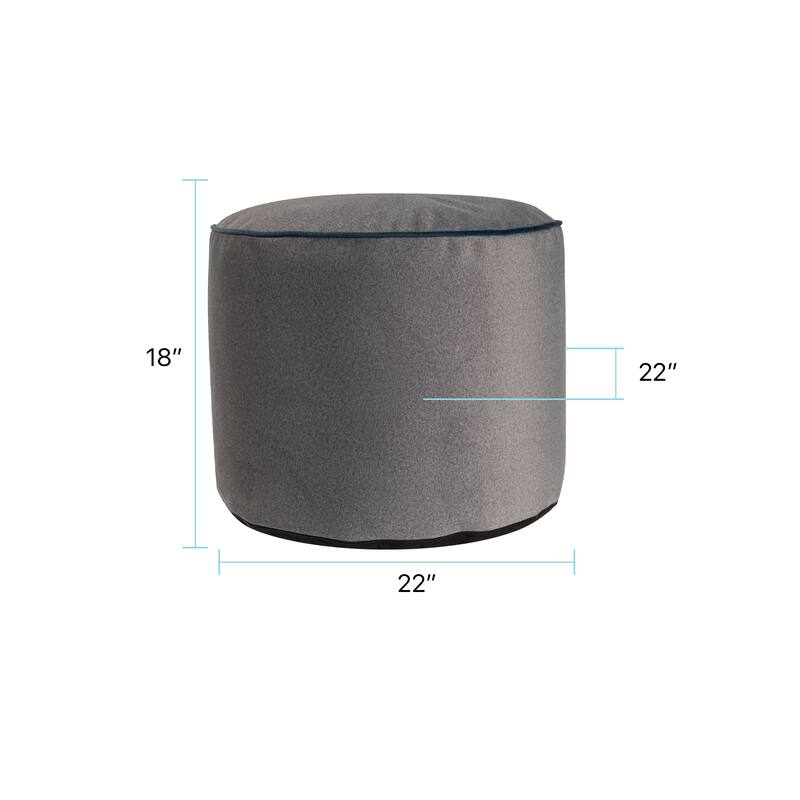 Qiviut Gray Tall Pouf