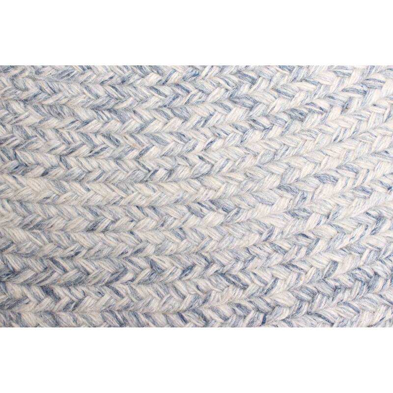 ECARPETGALLERY Braid weave Sienna Light Grey Wool Rug - 3'4 x 3'4