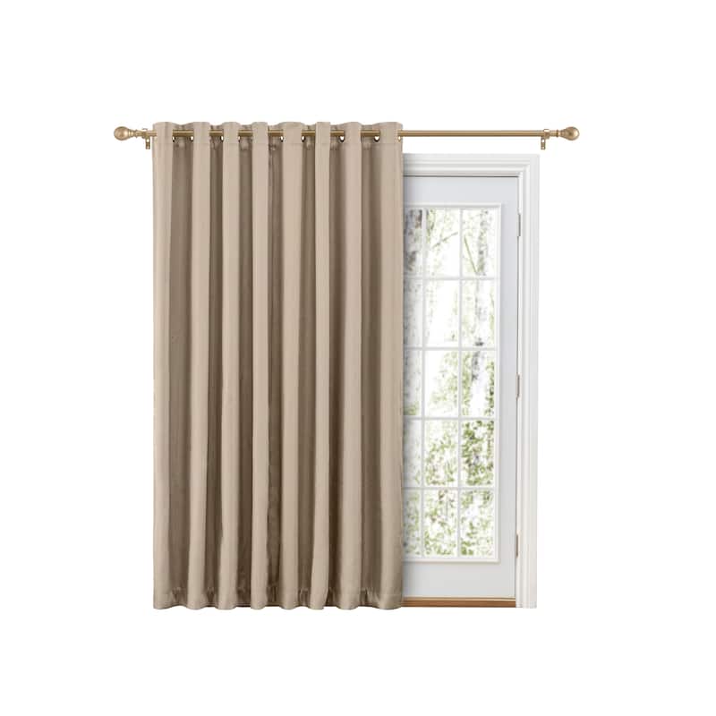 Grand Pointe Grommet Blackout Patio Curtain Panel with Attachable Wand - 110"W x 96"L - Natural