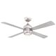 preview thumbnail 1 of 6, Fanimation Kwad 52 inch Indoor Ceiling Fan with LED Light Kit and Remote - Brushed Nickel with Reversible Nickel/Black Blades