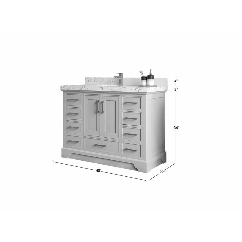 Willow Collections 48 x 22 Charlotte Single Sink Bathroom Vanity with Countertop