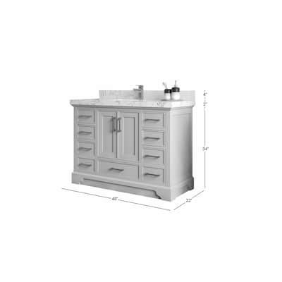 Willow Collections 48 x 22 Charlotte Single Sink Bathroom Vanity with Countertop