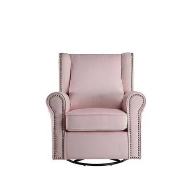 Swivel Chair Removable Cushion Cover and Nailhead Trim Recliners with Glider