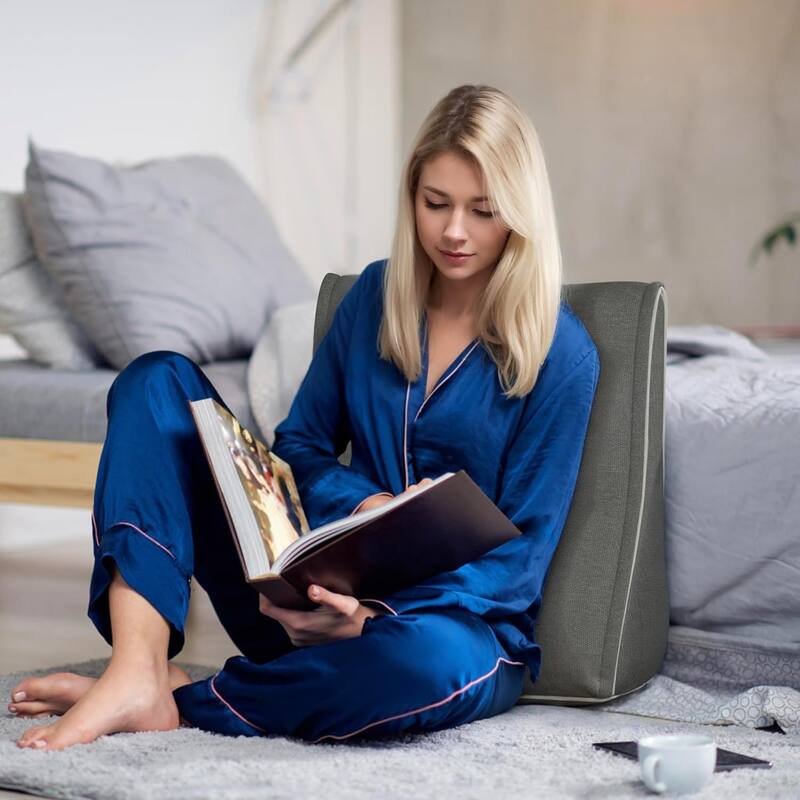 Sectional Headboard Pillow, Zipper Design Combinable Ergonomic Reading Pillow for Sitting in Bed, Adult Bedroom Decor Aesthetic