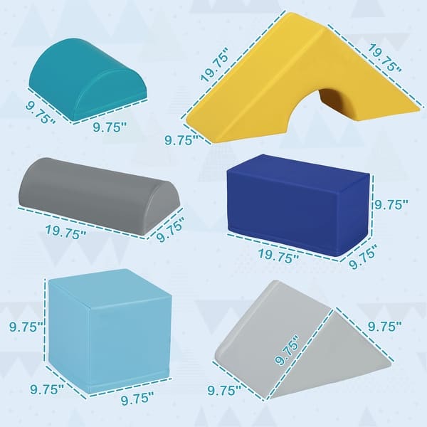 Foam Climbing Blocks for Toddlers, 11-Piece Baby Soft Foam Play Set, Climb and Crawl Activity Playset Building Blocks