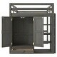 preview thumbnail 10 of 15, Full Size Loft Bed with Built-in Wardrobe, Desk, Storage Shelves and Drawers-Gray