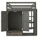 preview thumbnail 10 of 15, Wood Full Size Loft Bed with Built-in Wardrobe, Desk, Storage Shelves and Drawers