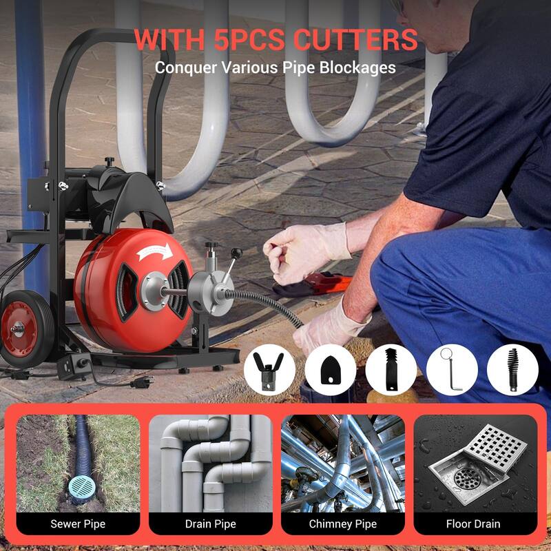 Electric Drain Cleaning Machin, Auto Feed Sewer