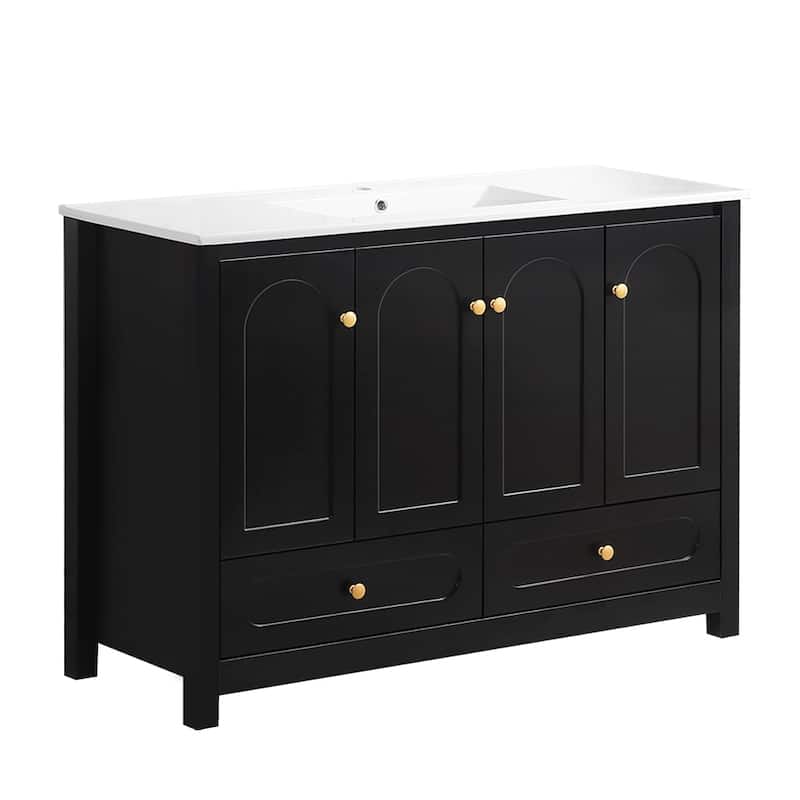 Bathroom Vanity with Ceramic Sink Combo - Black