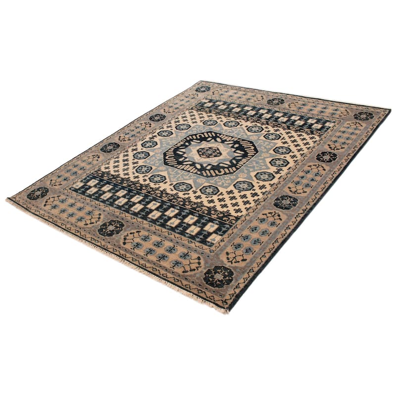 ECARPETGALLERY Hand-knotted Jules Serapi Dark Navy Wool Rug - 8'0 x 10'0