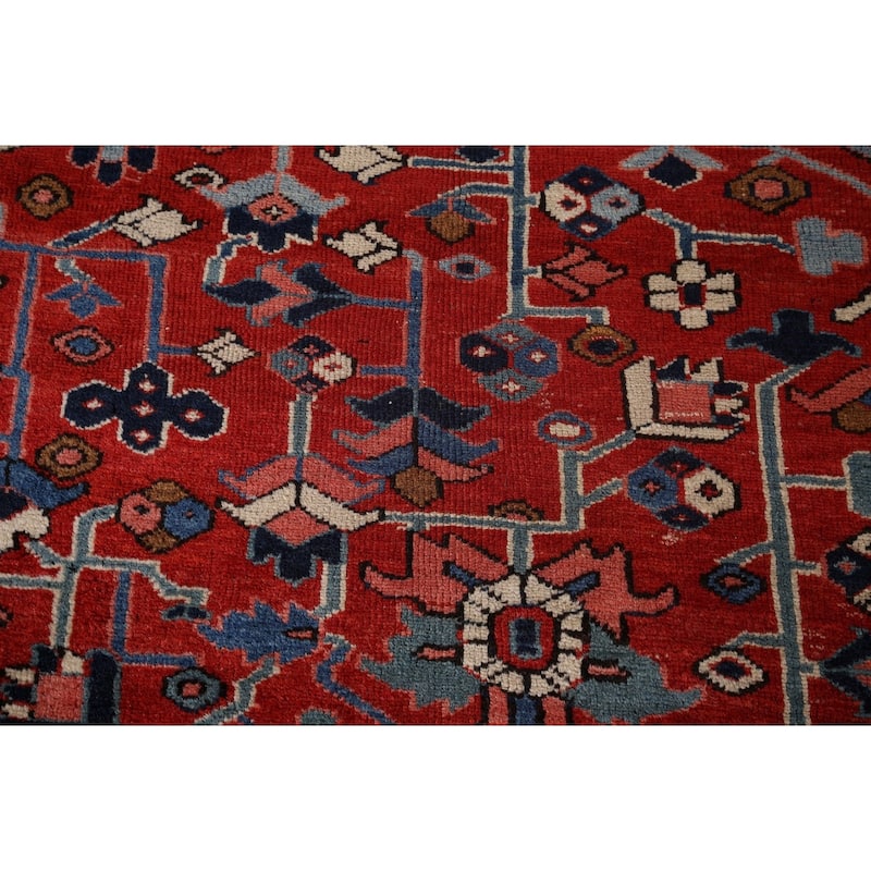 Vegetable Dye Heriz Serapi Persian Large Antique Wool Carpet - 11'1"x 19'5"