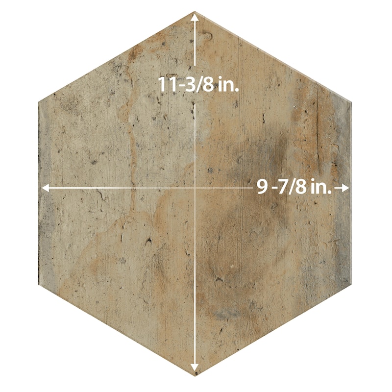 Merola Tile Terre Hex Rosso 9-7/8" x 11-3/8" Porcelain Floor and Wall Tile - Case (17 Tiles)