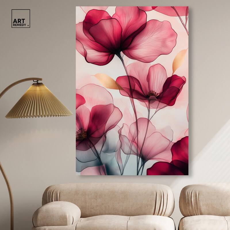 Chiffon Cherry Charm Canvas by Art Remedy, Gallery Wrapped