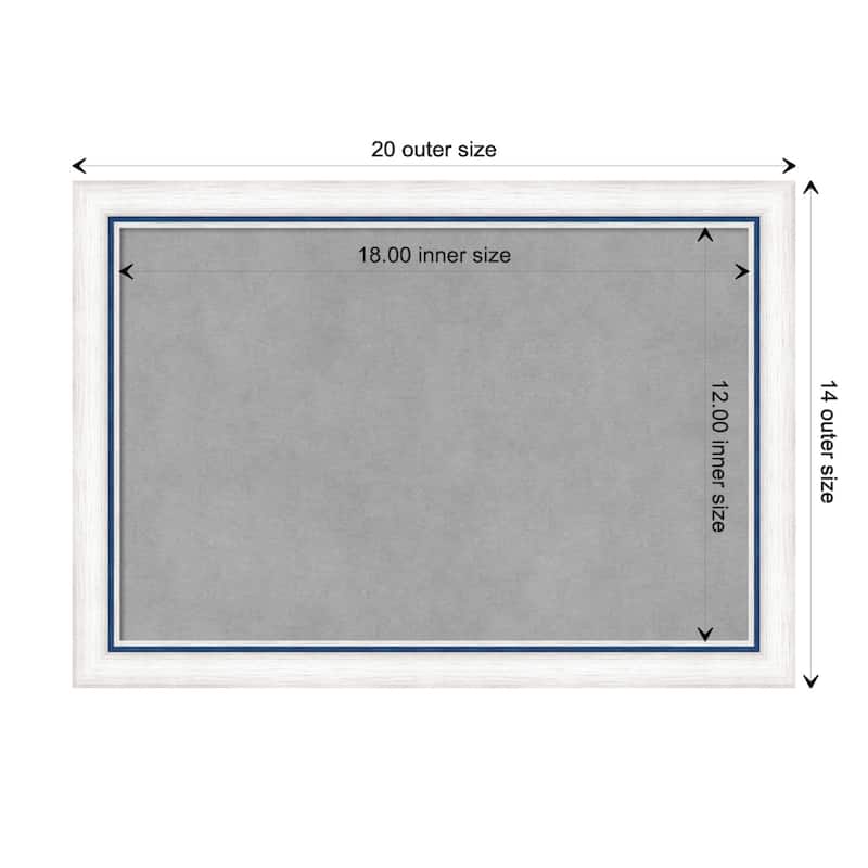 Amanti Art Morgan White Blue Framed Magnetic Board - Board Size 18x12