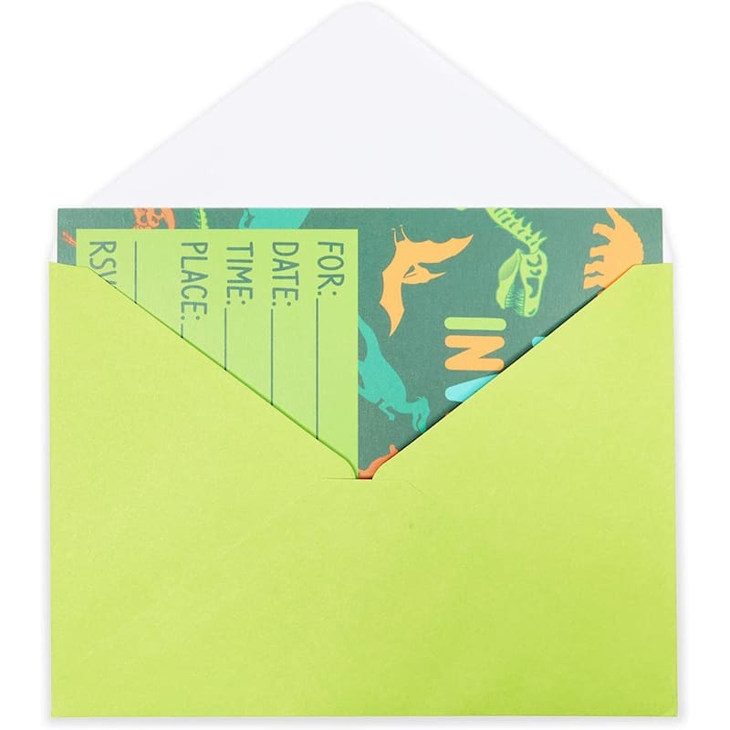 Paper Junkie Green Dinosaur Party Invitations, You're Invited (5 x 7 In, 36 Pack)
