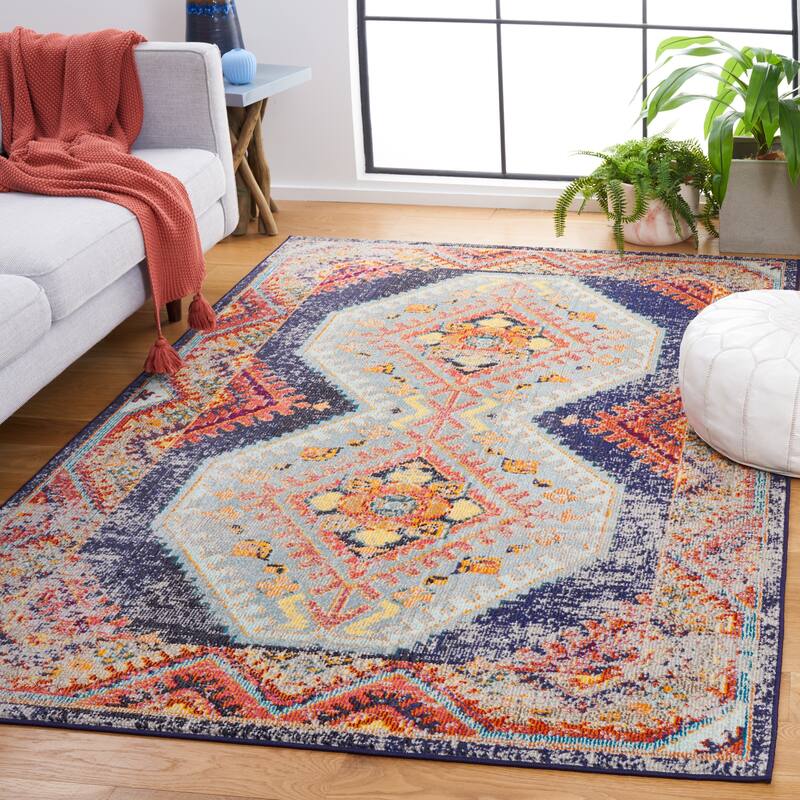 SAFAVIEH Monaco Renee Boho Southwestern Distressed Rug - 8' x 10' - Rust/Multi