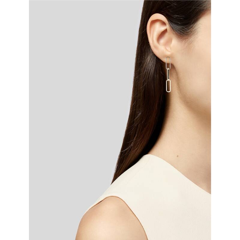 Joelle Collection 14K Yellow Gold Paperclip Link Drop Earrings