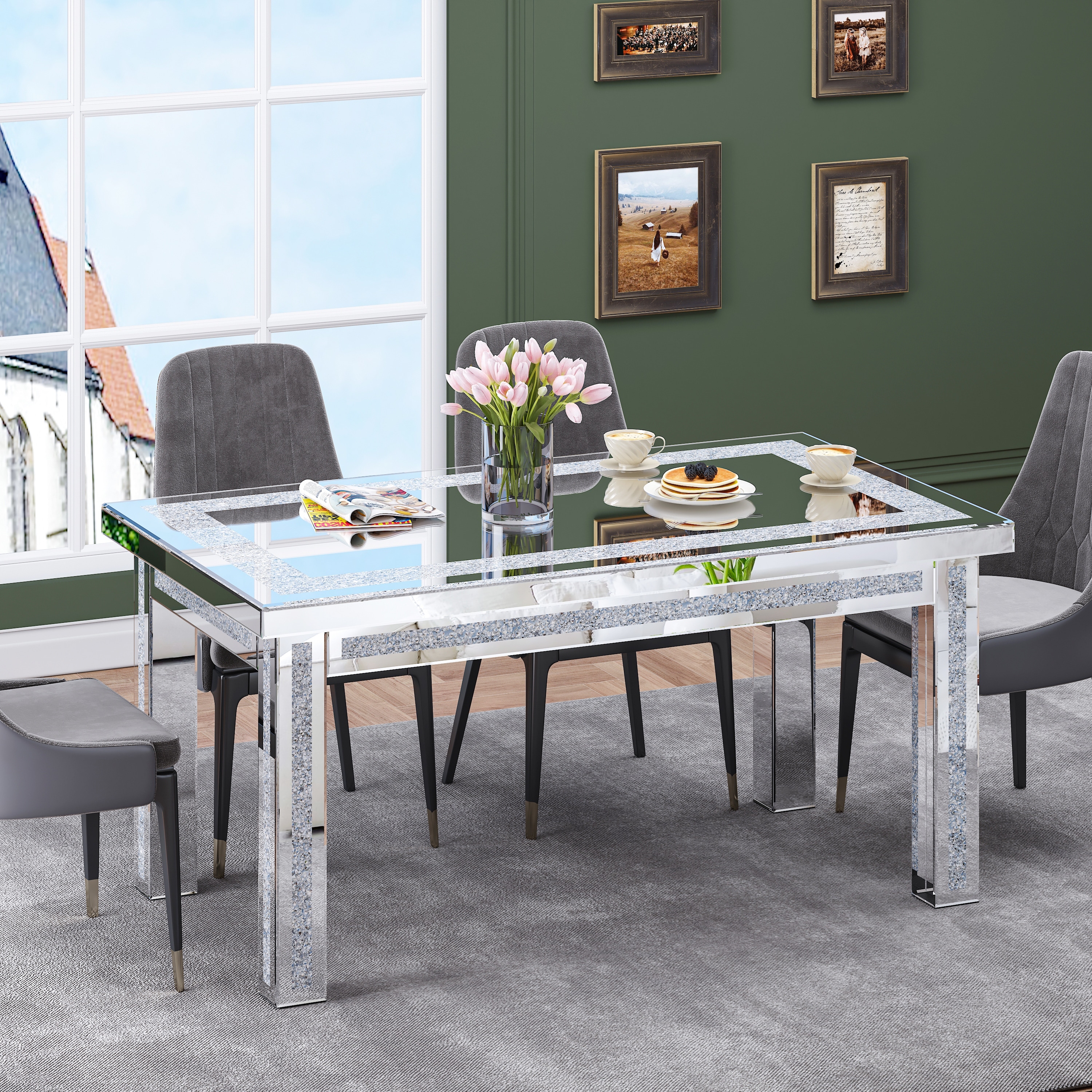 Mirrored Finish Dining Tables Bed Bath Beyond