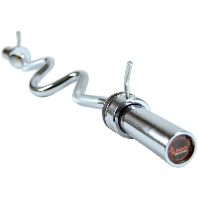 Sunny Health & Fitness Olympic Super Curl Bar with Ring Collars