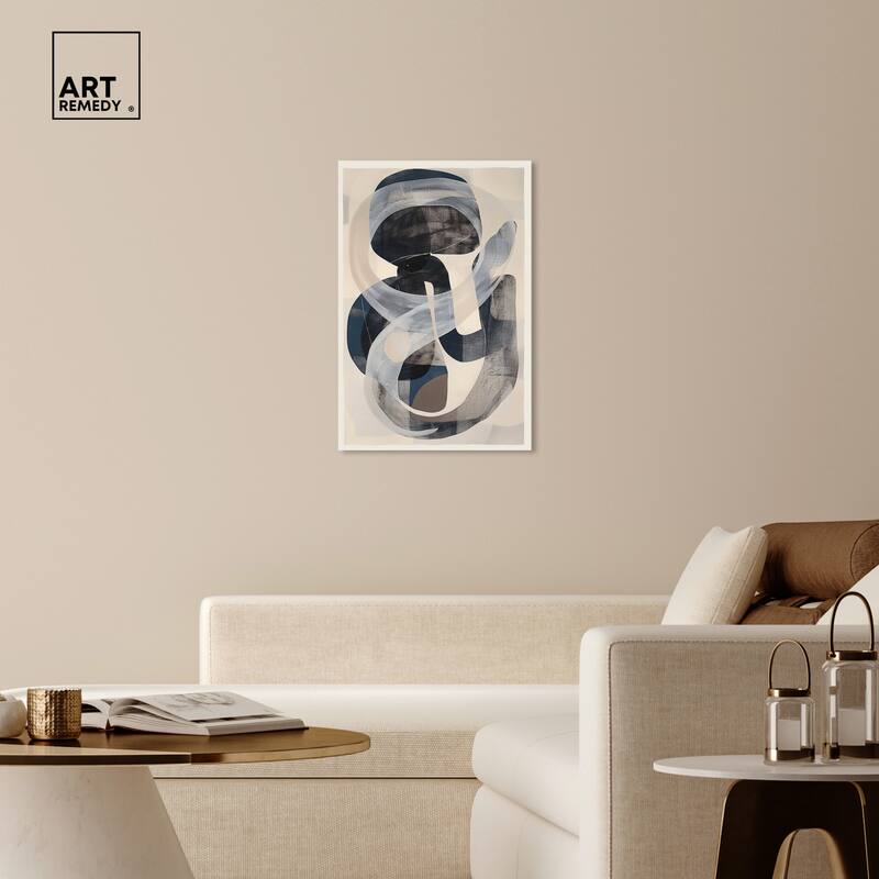 Art Remedy Slither Gallery Wrapped Abstract Shapes 1 Piece Canvas Wall Art